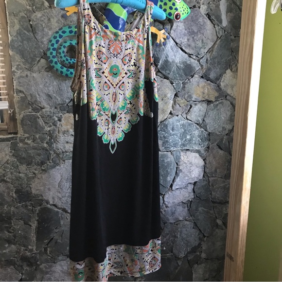 INC International concepts boho dress Polyester spandex Size 1X - Picture 3 of 5